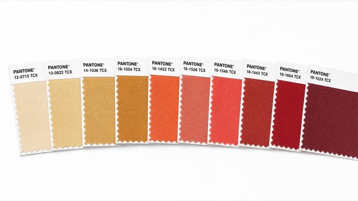Веер карточек Pantone